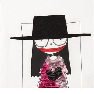 Little Marc Jacobs sequined cotton jersey long sleeve T-shirt